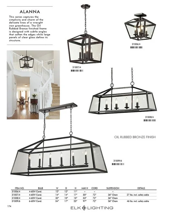 Elk Lighting 31506/4 Alanna 2 Light Flush Mount in Oil Rubbed Bronze