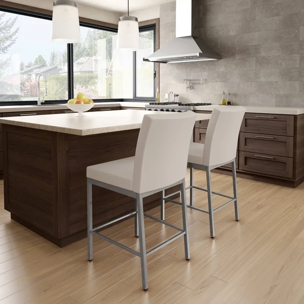 Amisco Perry Plus 30x22 Bar Stool - Gray/Beige