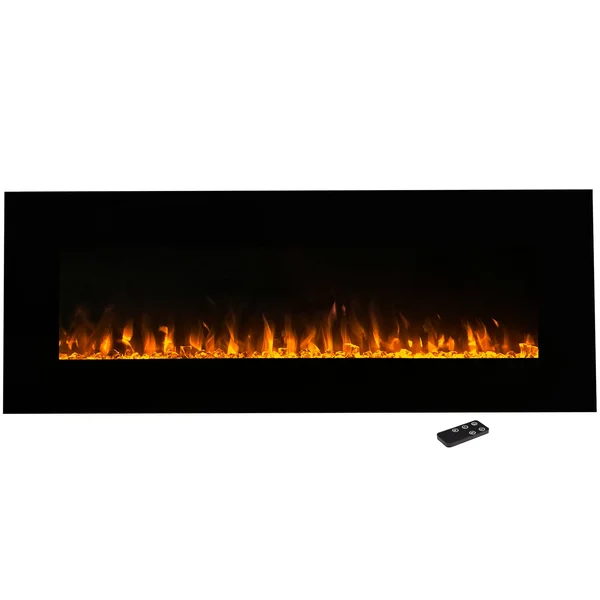 Northwest 54x22 LED Fire & Ice Electric Fireplace & Remote - Black