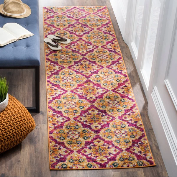 Safavieh Madison MAD605A 6&7x22 x 9&2x22 Fuchsia - Gold Area Rug