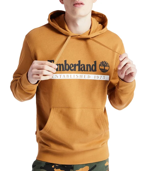 Timberland Men's Essential Established 1973 Hoodie - Wheat Boot-white