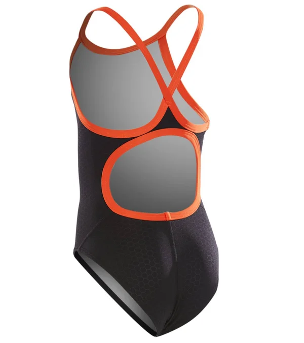 TYR DHEX7Y Girls& Hexa Diamondfit Swimsuit - Black/Orange - 22