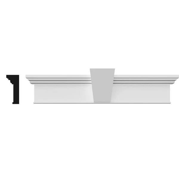Ekena Millwork CRH07X60BTKF 60x22 Bottom Width x 64x22 Top Width x 7 1/4x22H x 1x22P - Craftsman Crosshead with Bottom Trim w/ Fl