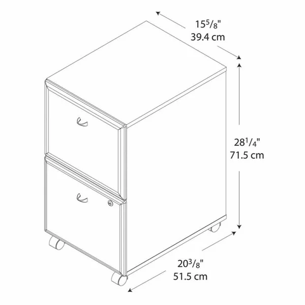 Bush Furniture Series A 2-Drawer Mobile File Cabinet, Sienna Walnut/Bronze