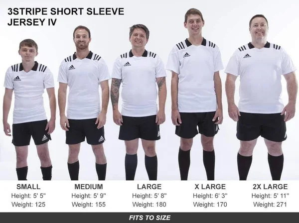 Adidas Black/White 3 Stripes Fitted Rugby Jersey S