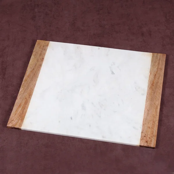 Creative Home Natural White Marble with Mango Wood 16x22 x 20x22 Pastry Board, Serving Plate