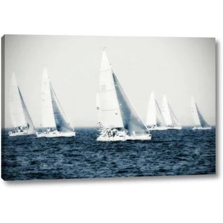 Breakwater Bay &Summertime Race IV& by Alan Hausenflock Giclee Art Print on Wrapped Canvas - Size: 11 inch H x 16 inch W x 1.5 in