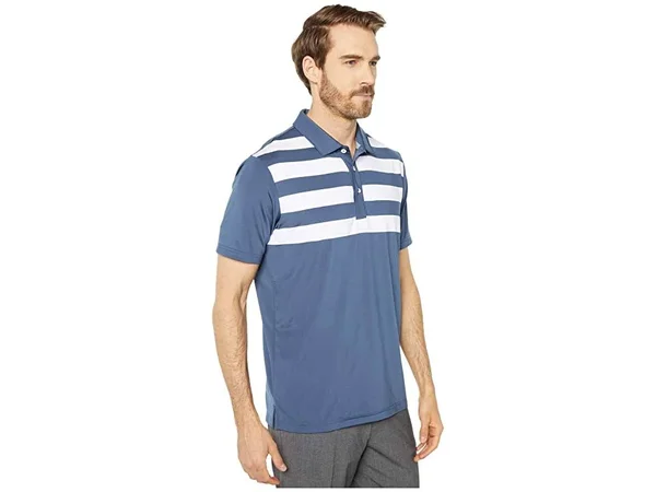 Puma Men's Pars and Stripes Golf Polo - Large, Blue