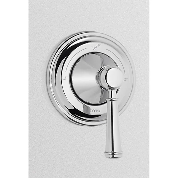 Toto TS220D1#CP Vivian Two-Way Diverter Trim with Off-Lever Handle - Polished Chrome