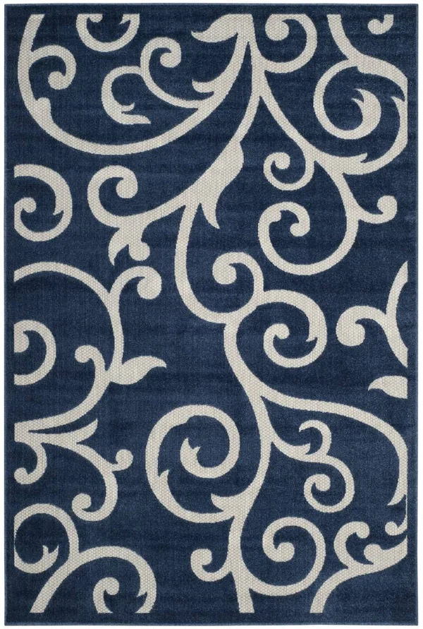 Safavieh Cottage Cot927b 5&3x22 x 7&7x22 Navy - Creme Rug