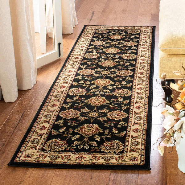 Safavieh 2&-3x22 x 16& Lyndhurst LNH555 Black, Ivory Rug