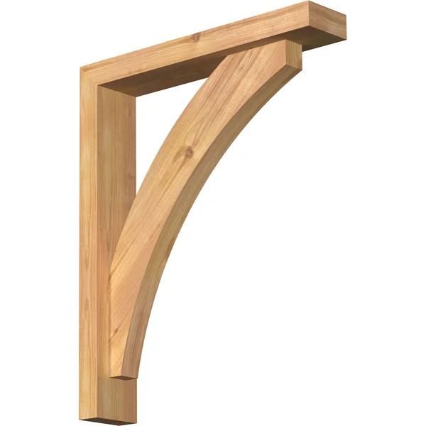 Ekena Millwork 1463913 3 1/2x22W x 18x22D x 22x22H Thorton Block Smooth Bracket w/ Offset Brace, Western Red Cedar