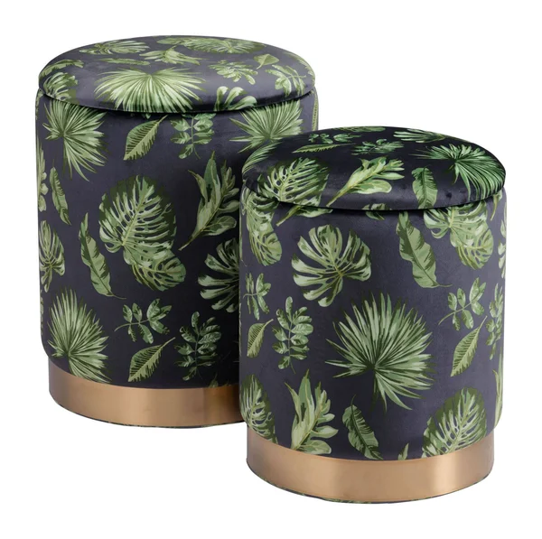 Zuo Modern Benson Ottoman Storage Set Green