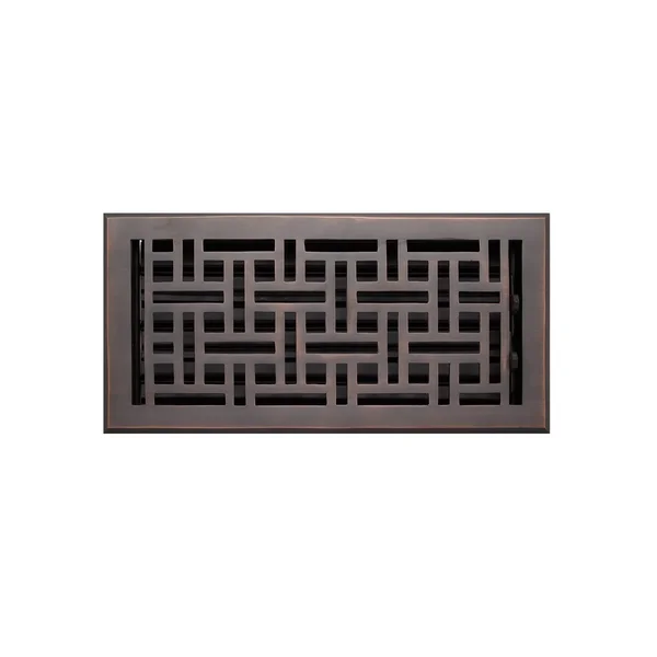 Signature Hardware 925584-6-12 Wicker Brass Floor Register - 6x22 x 12x22 Oil Rubbed Bronze 405669
