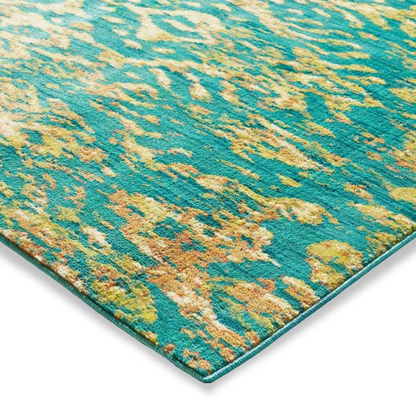 Alexander Home Contemporary Green/ Yellow Ikat Area Rug - 3&9 inch x 5&2 inch