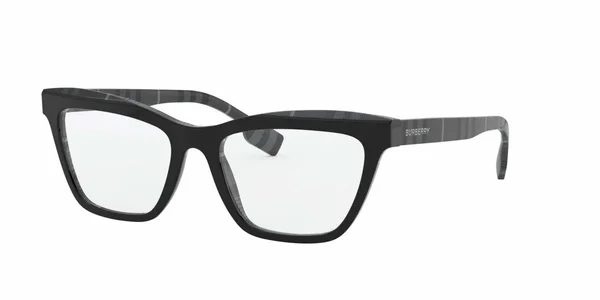Burberry BE2309F - 3829 Top Black on Charcoal Check - 54 mm
