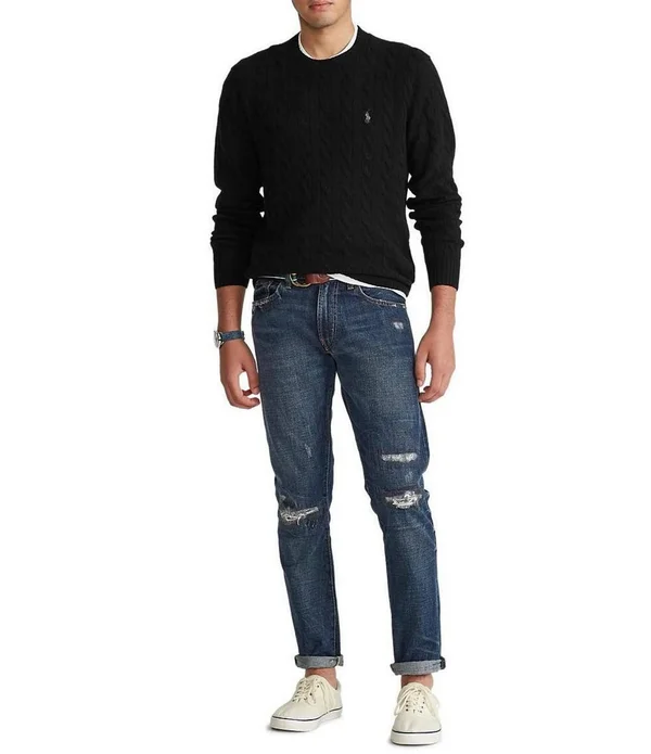 Polo Ralph Lauren Men's Cable Wool-Cashmere Sweater - New Forest