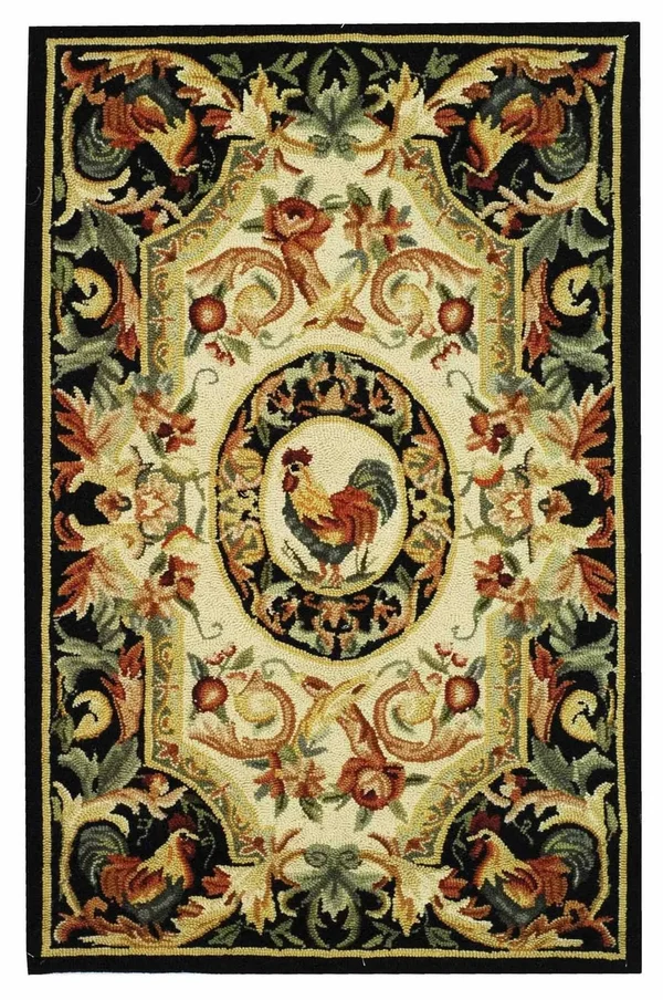 Safavieh Chelsea HK48K 2&9x22 x 4&9x22 Ivory, Black Area Rug