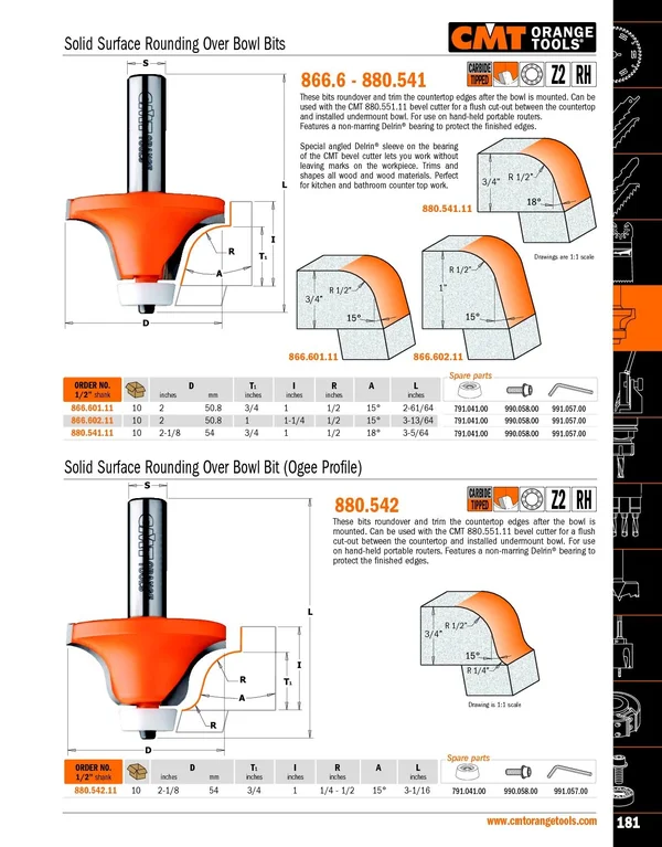 CMT 880.542.11 Solid Surface Bowl Bit