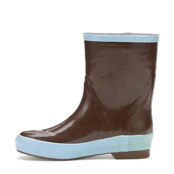 Salmon Sister Little Kid 8 in Legacy Boot by Xtratuf USA 100% Dry, in Chocolate with Whale Print, Rubber/Neoprene