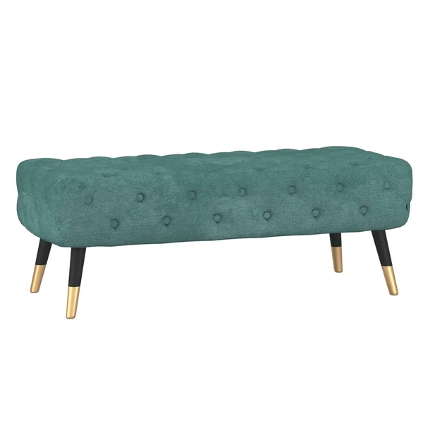 Upholstered Tufted Bench - Grey