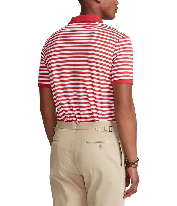 Polo Ralph Lauren Men's Classic Fit Soft Cotton Polo Shirt - Carmel Pink/White - L