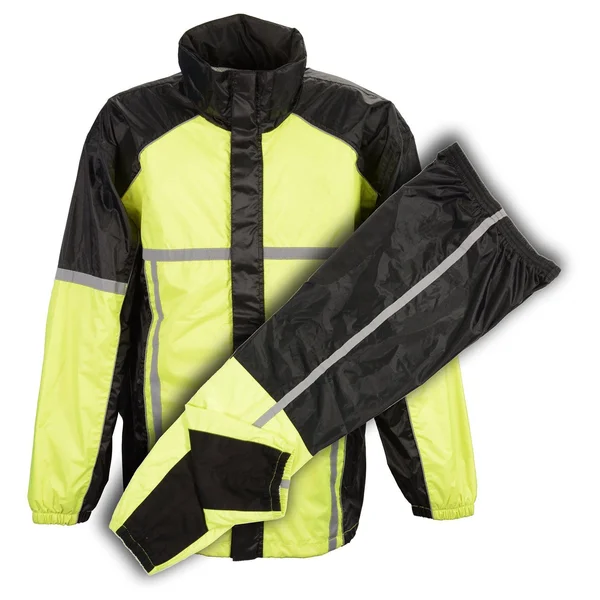 Milwaukee Leather Mpm9510 Men's Black and Neon Green Water Resistant Rain Suit with Hi Vis Reflective Tape - Neon Green - Small