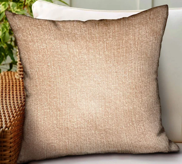 Plutus Lush Sepia Off White Solid Luxury Outdoor/Indoor Throw Pillow 16x22 x 16x22