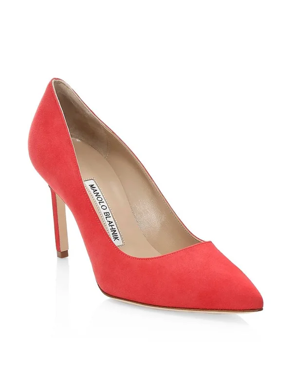 Manolo Blahnik Women's Bb 90 Suede Pumps - Navy - Size 7.5