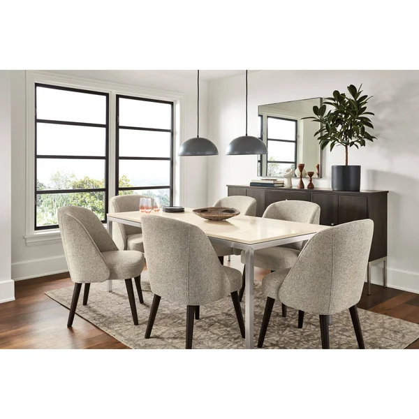 Room & Board - Modern Cora Side Chair in Tatum Moss w/ Charcoal Legs Green Brown - Performance Fabric
