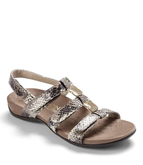 Vionic Women's Amber Adjustable Sandal Natural Snake 7 - M