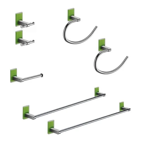 Gedy by Nameeks Maine 7 Piece Bathroom Hardware Set, Green