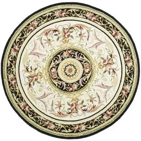 Chelsea Hand-Hooked Wool Ivory Area Rug Safavieh Rug Size: Round 4&