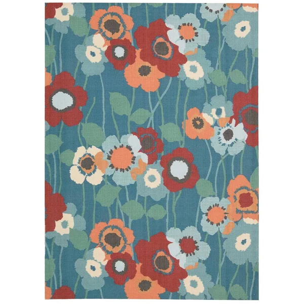 Nourison 10& x 13& Waverly Sun & Shade Bluebell Rectangle Area Rug