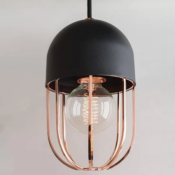 Hudson Valley Haley One Light Pendant - Aged Brass/Black Finish