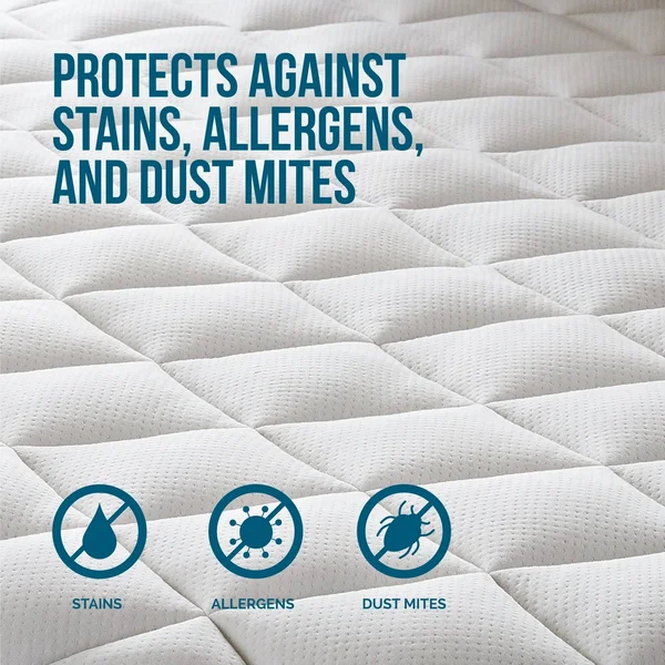 Lucid Comfort Collection Overfilled Mattress Pad - Size: Queen, White