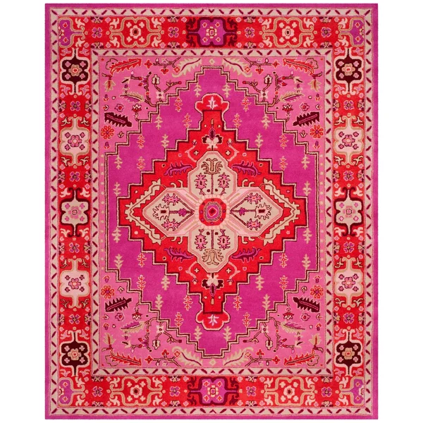 Safavieh 2&-6x22 x 4& Bellagio BLG545A Red Pink Ivory Rug