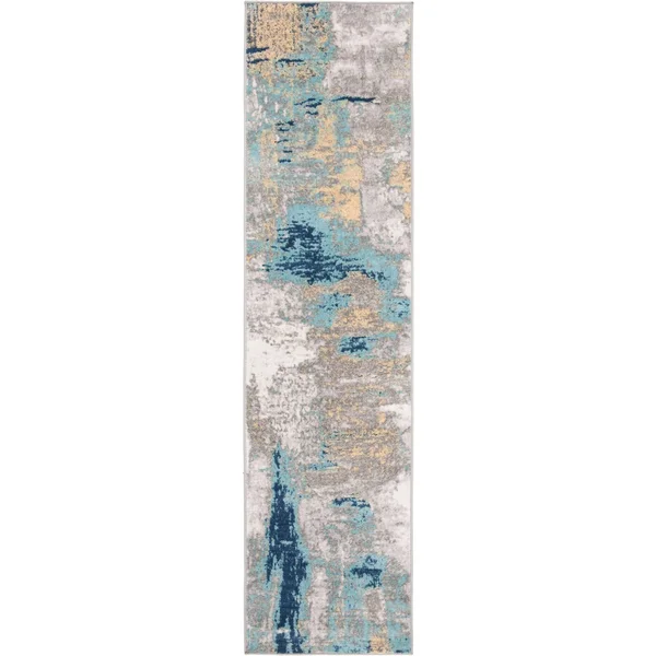 Safavieh Jasper Maleah Modern Abstract Rug - 2& x 22& Runner - Grey/Gold