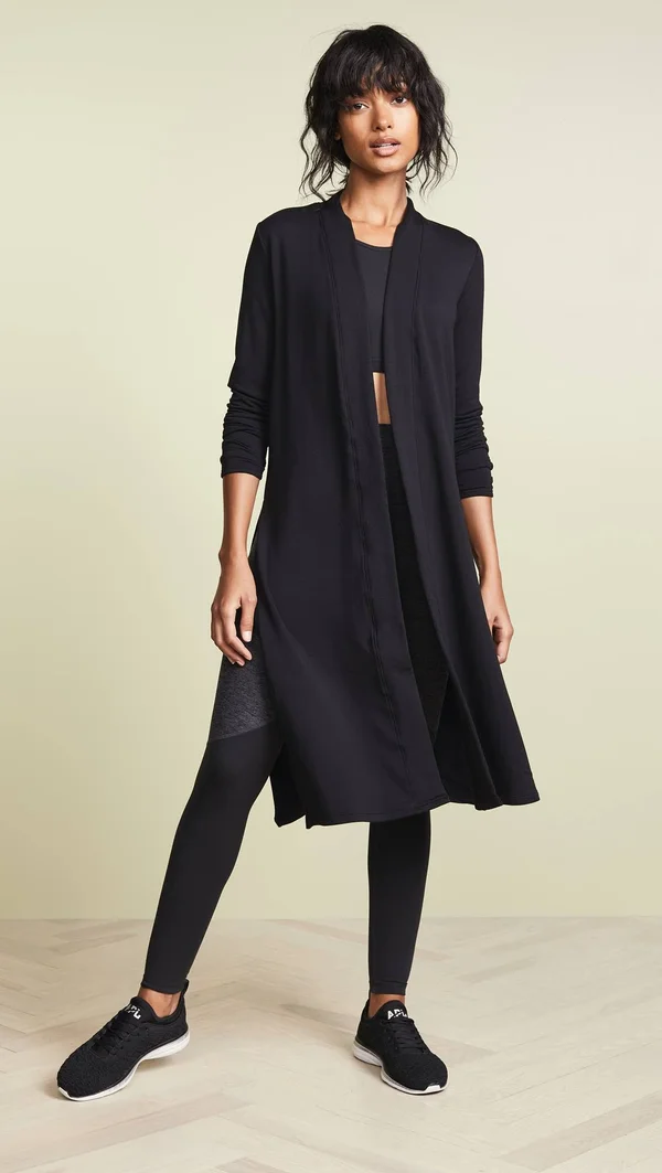 Beyond Yoga High Slits Long Duster Black, S