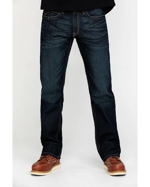 Ariat Men's Rebar M5 Slim DuraStretch Edge Stackable Straight Leg Jeans, 10028691, Cobalt