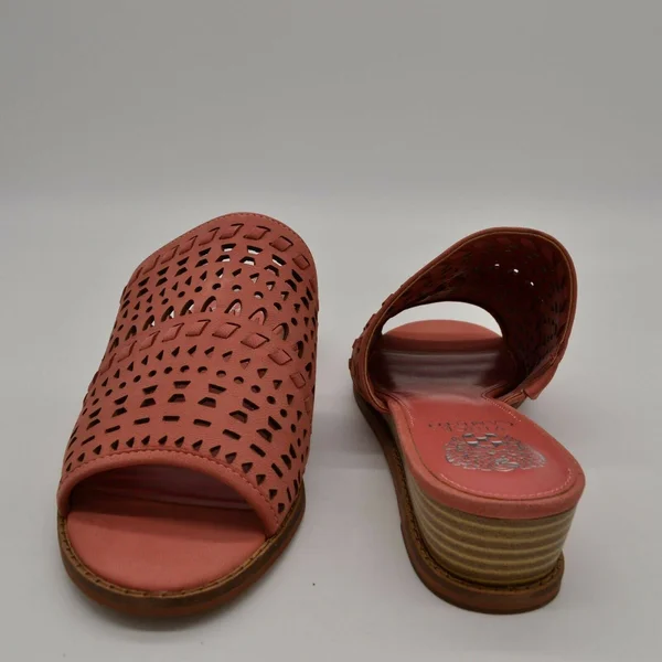 Vince Camuto Leather Wedge Slide Sandals -Rallema - Size 7 Medium, Sushi