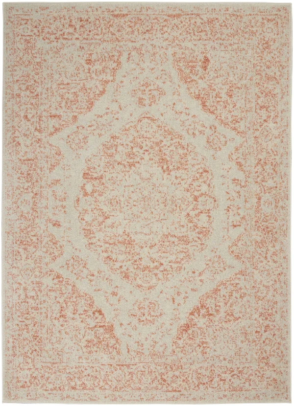 Nourison Tranquil TRA11 Area Rug, Ivory/Pink, 4& x 6&