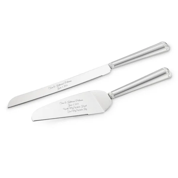 Personalized Princess Silver Crystal-Band Server Set, Alloy Zinc/Steel, Things Remembered