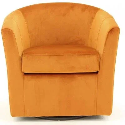 Molinari Swivel Barrel Chair Ebern Designs Fabric: Harvest Velvet