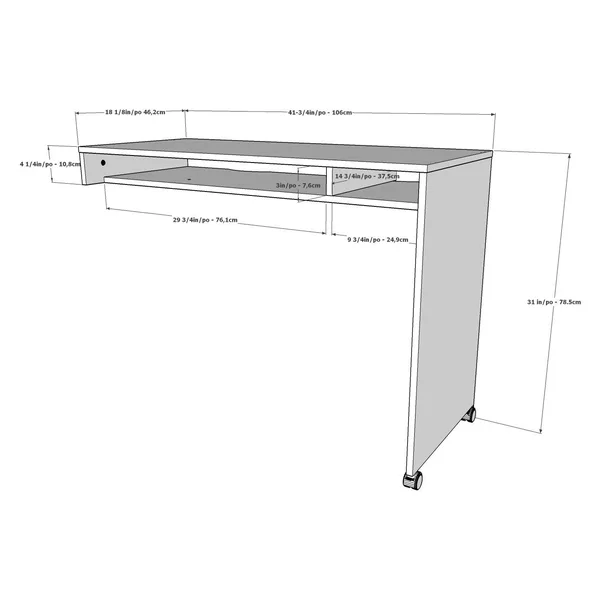 Nexera 395 Essentials Reversible Desk PANEL, White