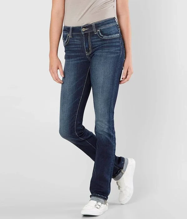 Bke Stella Straight Stretch Jean - Blue 22/31 - Women's
