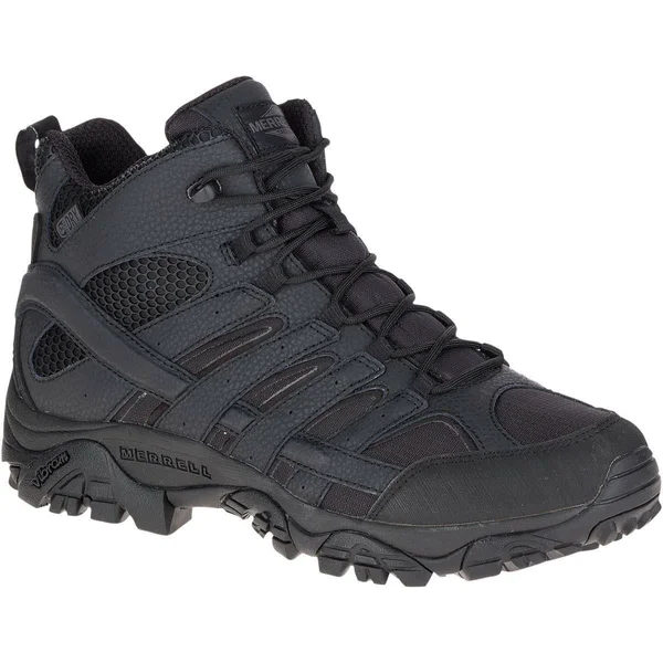 Merrell Men's Moab 2 Mid Waterproof Tactical Boots, Black