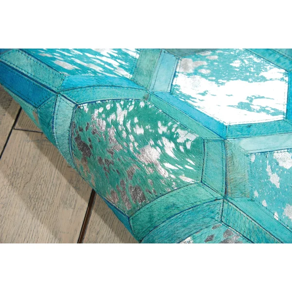 Nourison Michael Amini City Chic MA100 5&3x22 x 7&5x22 Turquoise Area Rug
