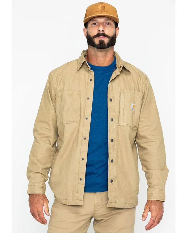 Carhartt Men's Rugged Flex Rigby Shirt Jacket - 2XT, Dark Khaki
