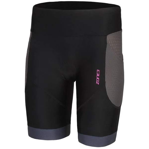 Zone3 Women's AquaFlo Plus Shorts M - Black/Grey/Neon Pink